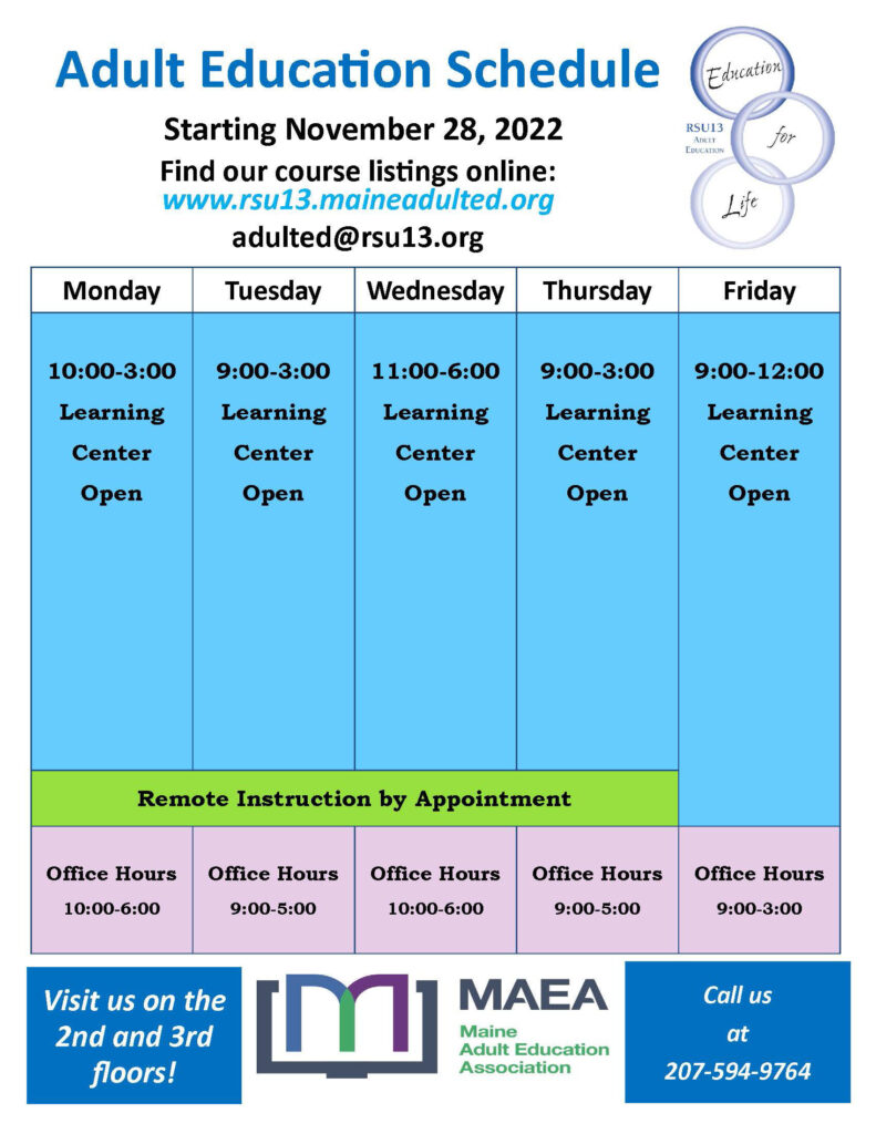 RSU13 Adult and Community Education image #1876